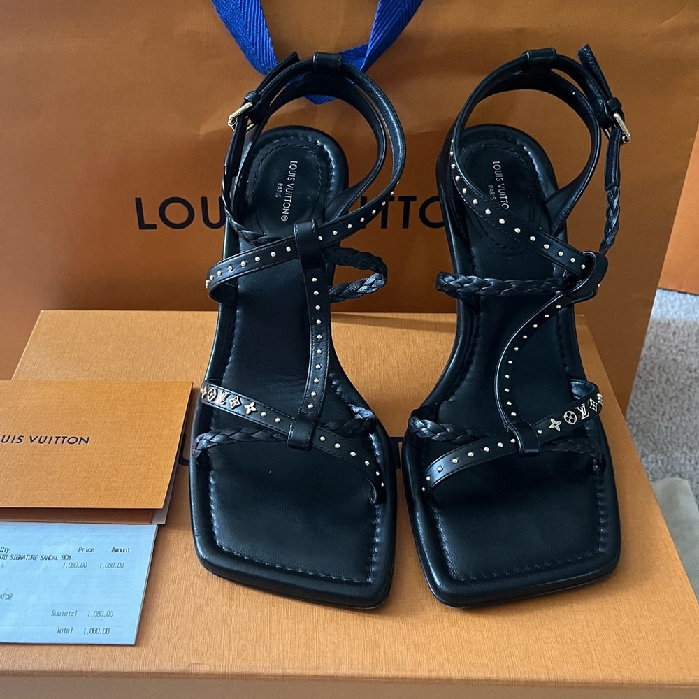 Louis Vuitton Signature Ankle Strap Sandals/Heels - US 6.5